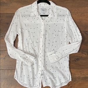Rails linen white star button down size small